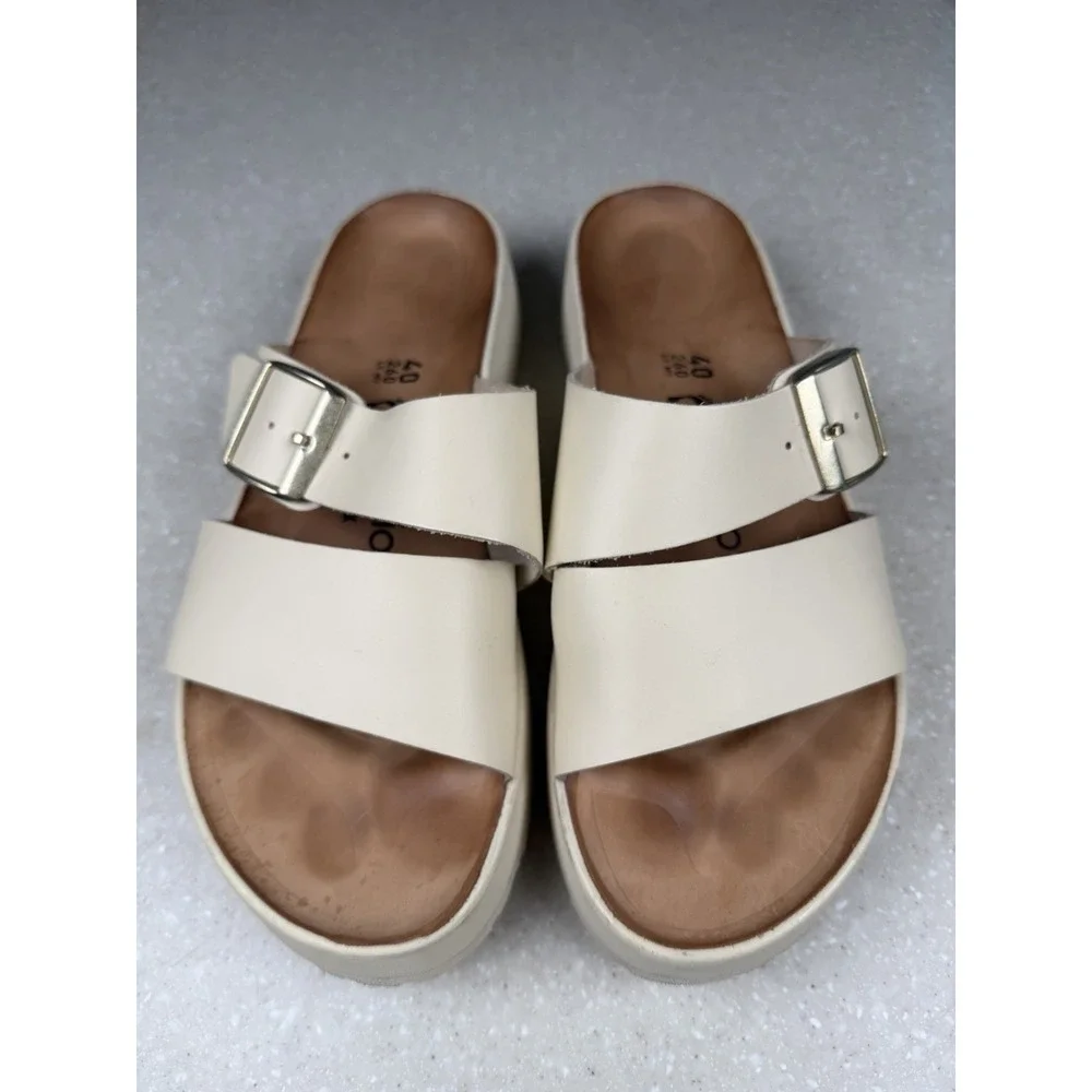 Birkenstock Papillio Almina Women's Sandal Sz 9 Narrow Leather Platform Slip On
